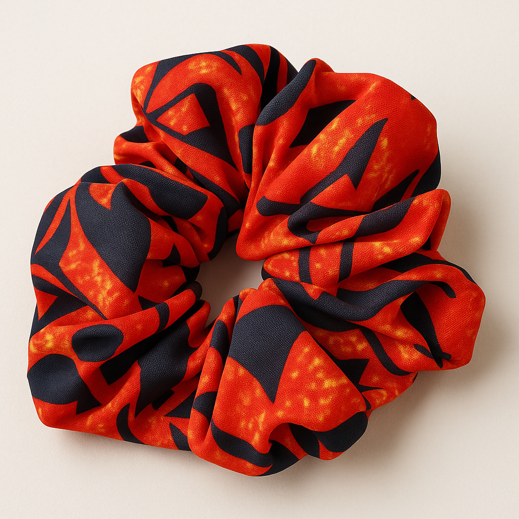 Lava Flow Medium Scrunchie – Polynesian-Inspired Hair Accessory